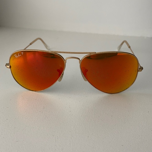 Ray-Ban Polarized Orange Aviator Flash Lenses - Picture 1 of 4